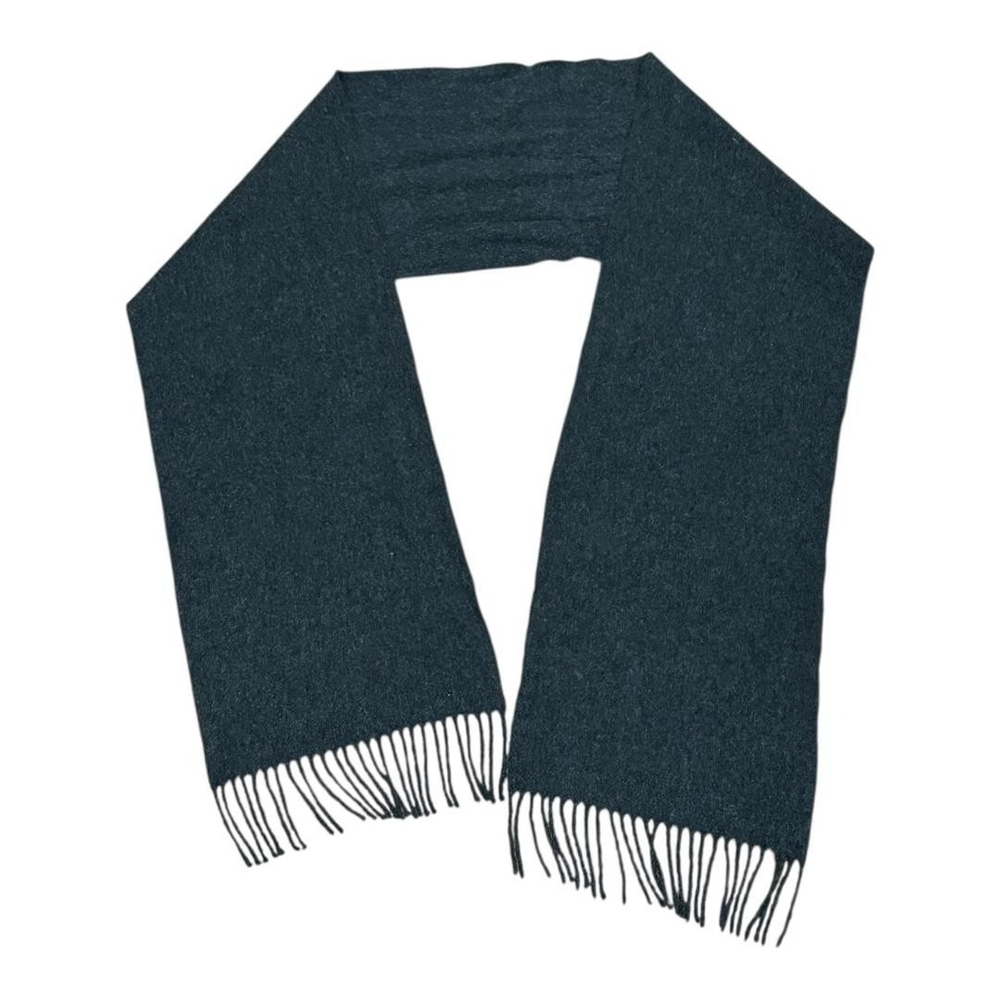 Johnstons Cashmere Scarf Gray 100% Cashmere Fringe Made In Scotland Unisex